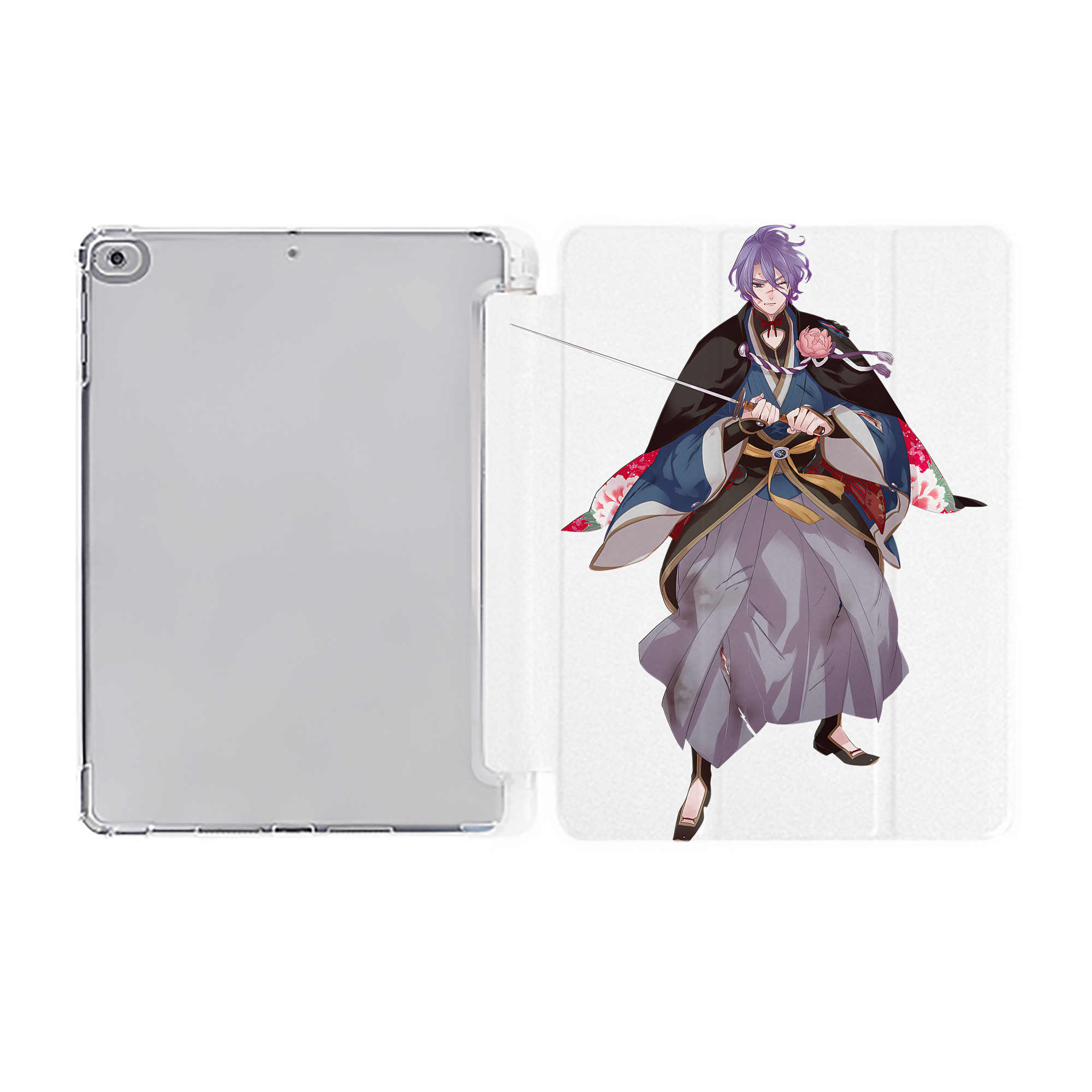 （画像用） 刀剣乱舞 Touken Ranbu IPad ケース ペン収納付き 三つ折りスタンド PUレザー×シリコン 対応機種9.5/10.5/10.9インチ